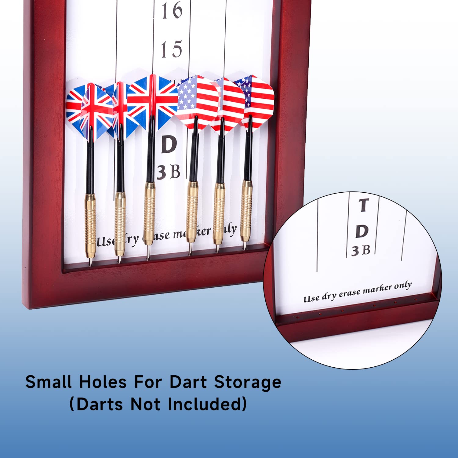 Gse Dry-Erase Dart Scoreboard For Dart Board Cricket And 01 Dart Games With Marker (Dry-Erase Scoreboard)