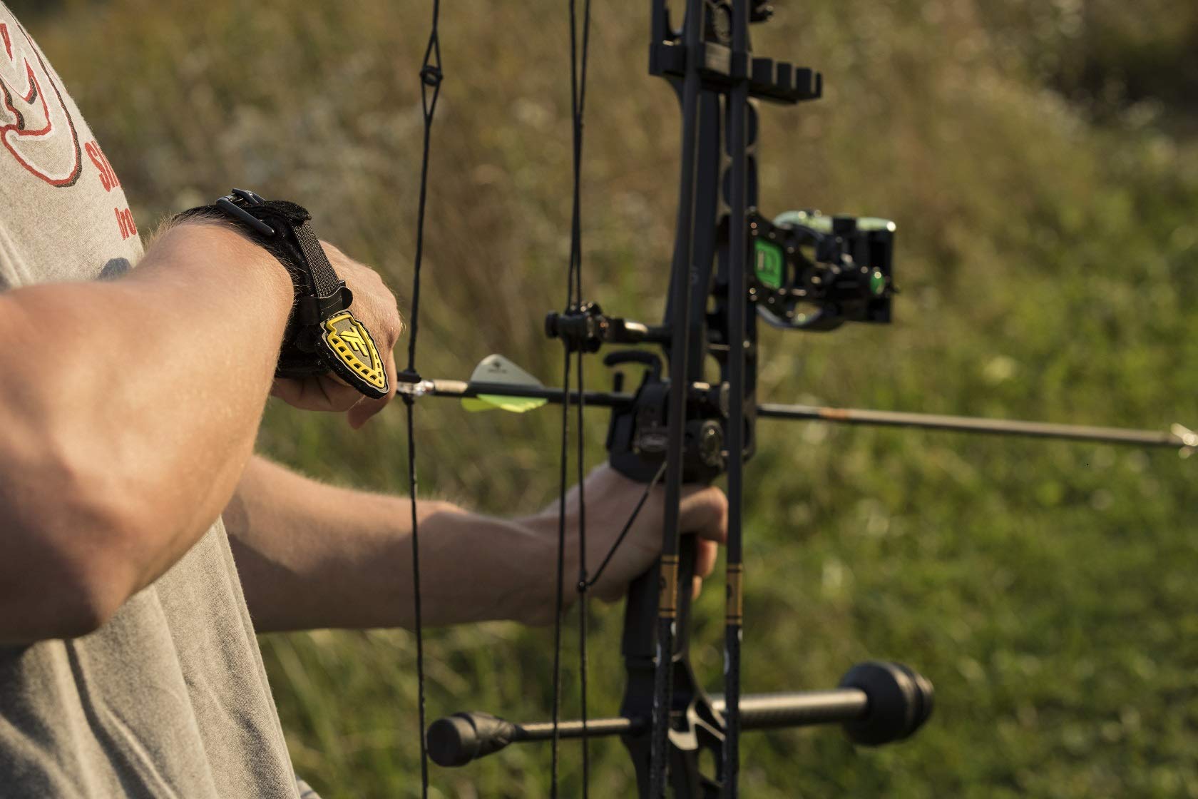 Tru-Fire Edge Buckle Foldback Adjustable Archery Compound Bow Release - Black Wrist Strap With Foldback Design