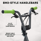 Mongoose Expo Scooter, Ages 6+, 12-Inch Air-Filled Wheels, BMX-Style Handlebars, Steel Frame, Wide Foot Deck, Axle Pegs, Freesty