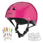 Wipeout Dry Erase Kids Helmet For Bike, Skate, And Scooter, Neon Pink Youth L 8+