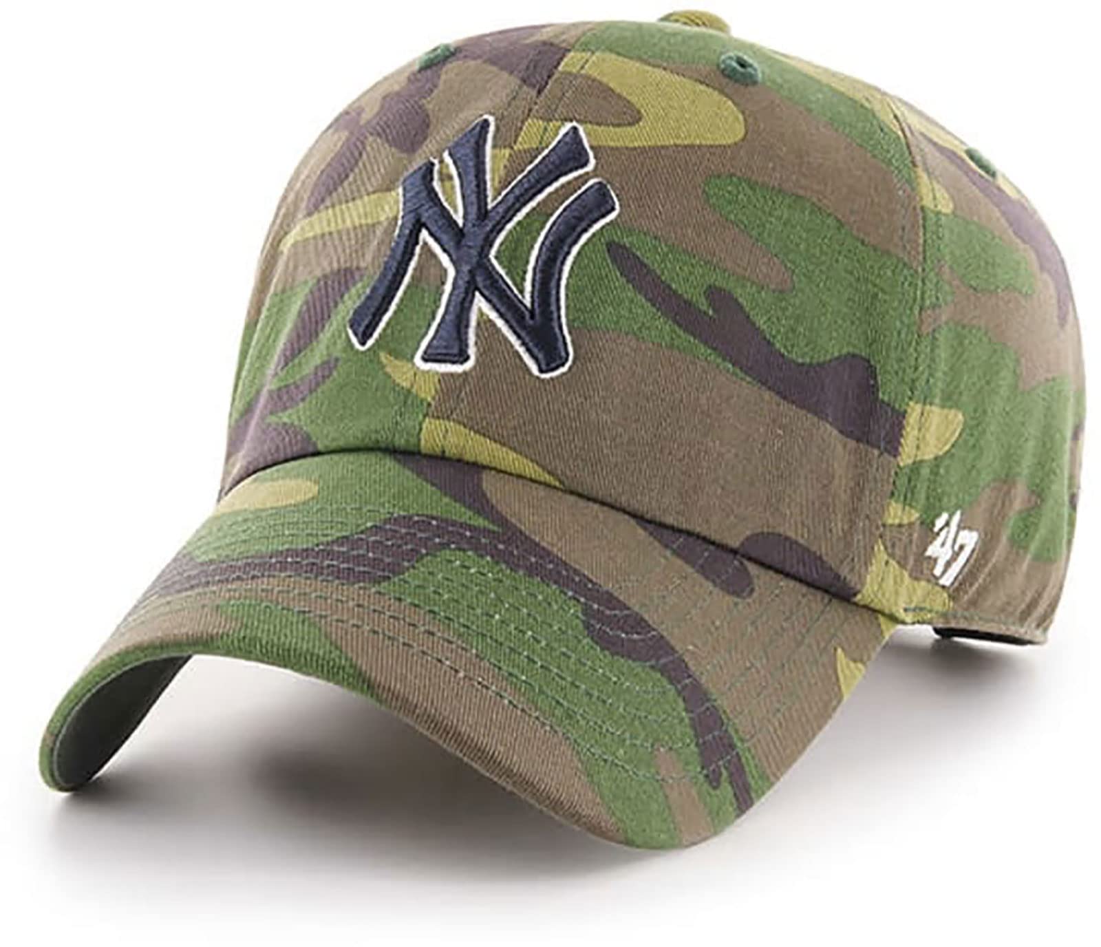 '47 New York Yankees Unwashed Camo Clean Up Slouch Fit Dad Hat