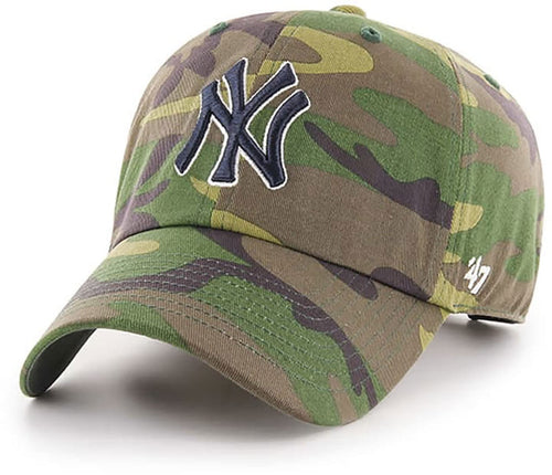 '47 New York Yankees Unwashed Camo Clean Up Slouch Fit Dad Hat