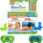 Waterdam A-Series Swimming Ear Plugs Ultra Comfy Great Waterproof Earplugs (Mixed Sizes, Size 2A+3A: Medium-Large Ear Women&Teen