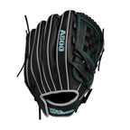 Wilson 2024 A500 Siren 12    Youth Infield Fastpitch Softball Glove - Right Hand Throw, Black/Teal