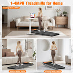 HOELLL Walking Treadmill Pad with 5% Adjustable Incline and APP Sync, Small Compact Under Desk Treadmills for Home and Office wi