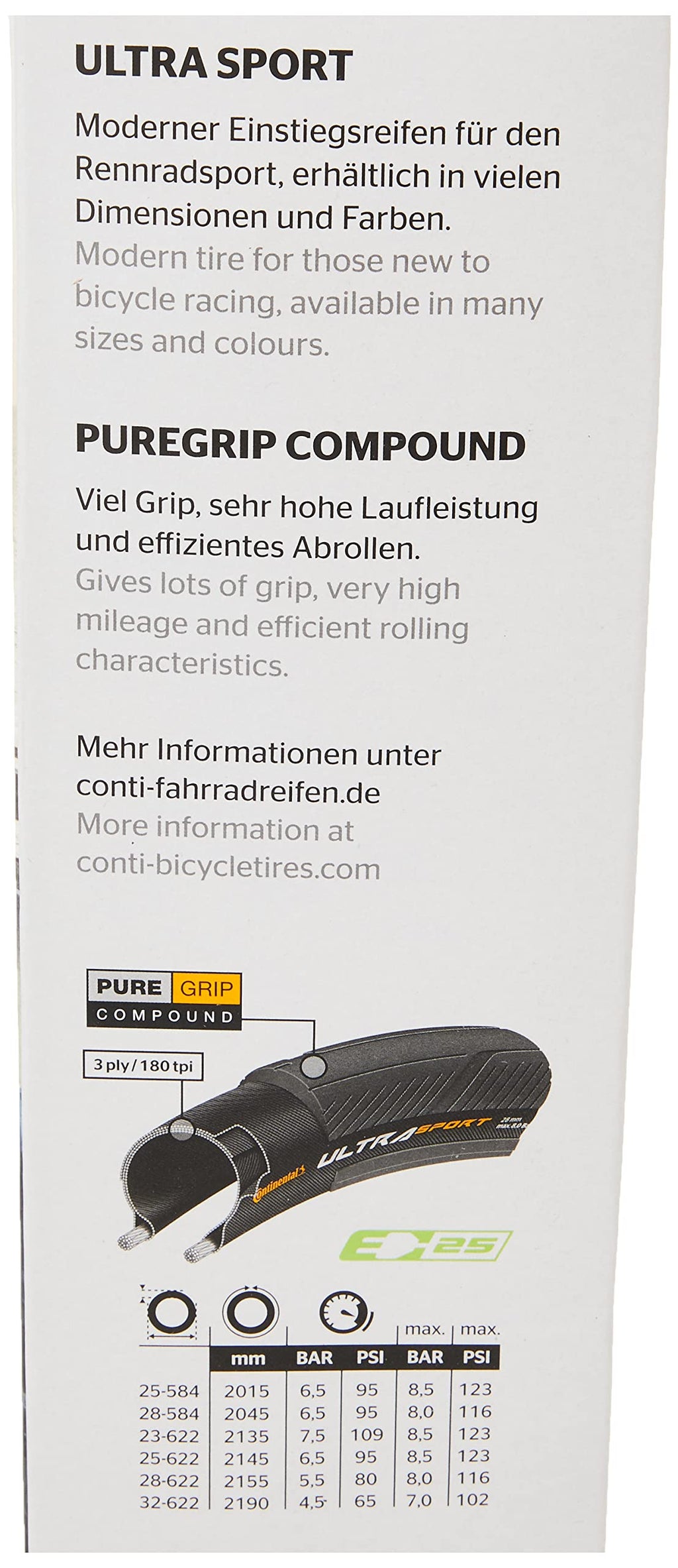 Continental Ultra Sport Iii 700X23 Black Folding Puregrip