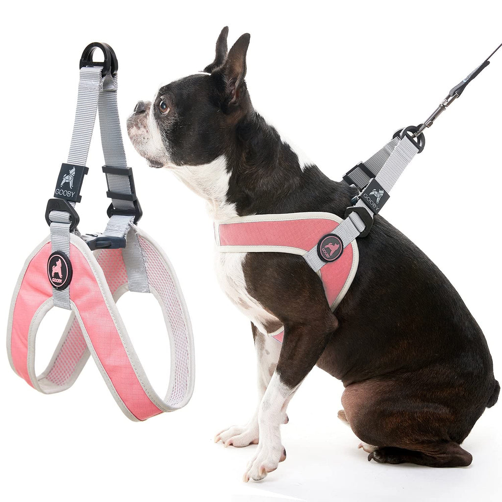 Gooby Simple Step In Iii Harness - Pink, Small - Small Dog Harness With Scratch Resistant Outer Vest - Soft Inner Mesh Harness F