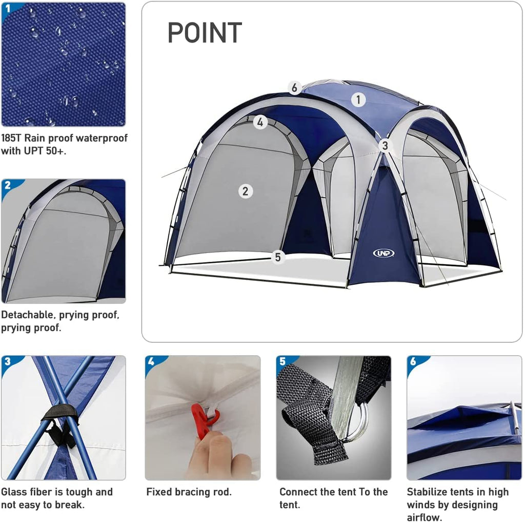 Unp Easy Sun Shelter Beach Tent Pop Up Canopy Event Cabana Upf 50+ Shade Tent 4-6 Person Rainproof, Waterproof For Camping Trips