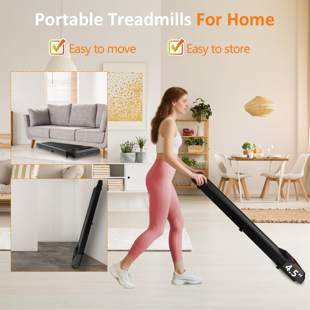 2.5HP Walking Mat with Incline pad,Under Desk Treadmill, Walking Running Pad with Remote, 3 in 1 Low Noise Small Mini Portable T