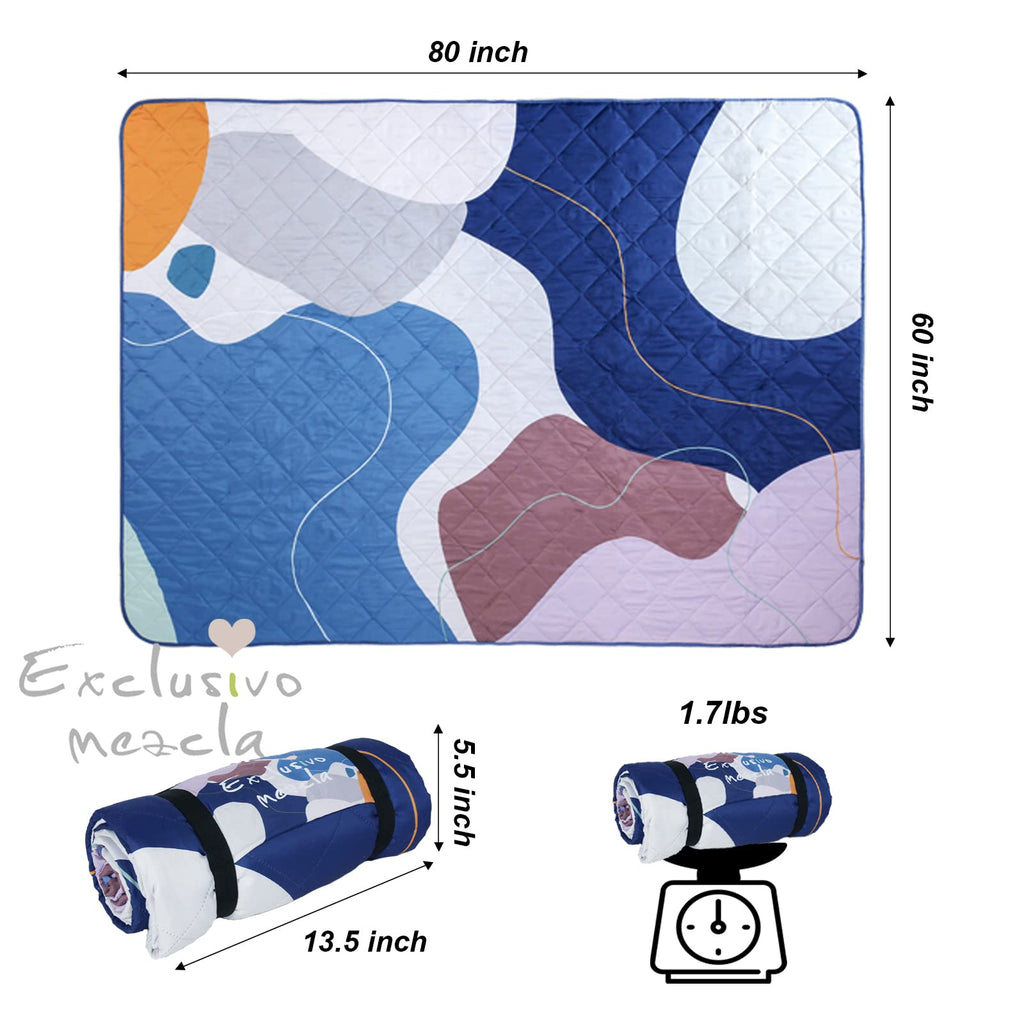 Exclusivo Mezcla Waterproof Picnic Blankets 3-Layer 60X80 Inch Large Sandproof Beach Blanket Foldable Outdoor Blanket For Campin