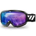 Wiston Ski Goggles - Otg Snow/Snowboard Goggles For Men, Women & Youth - 100% Uv Protection (Black Frame/Light Purple Lens)