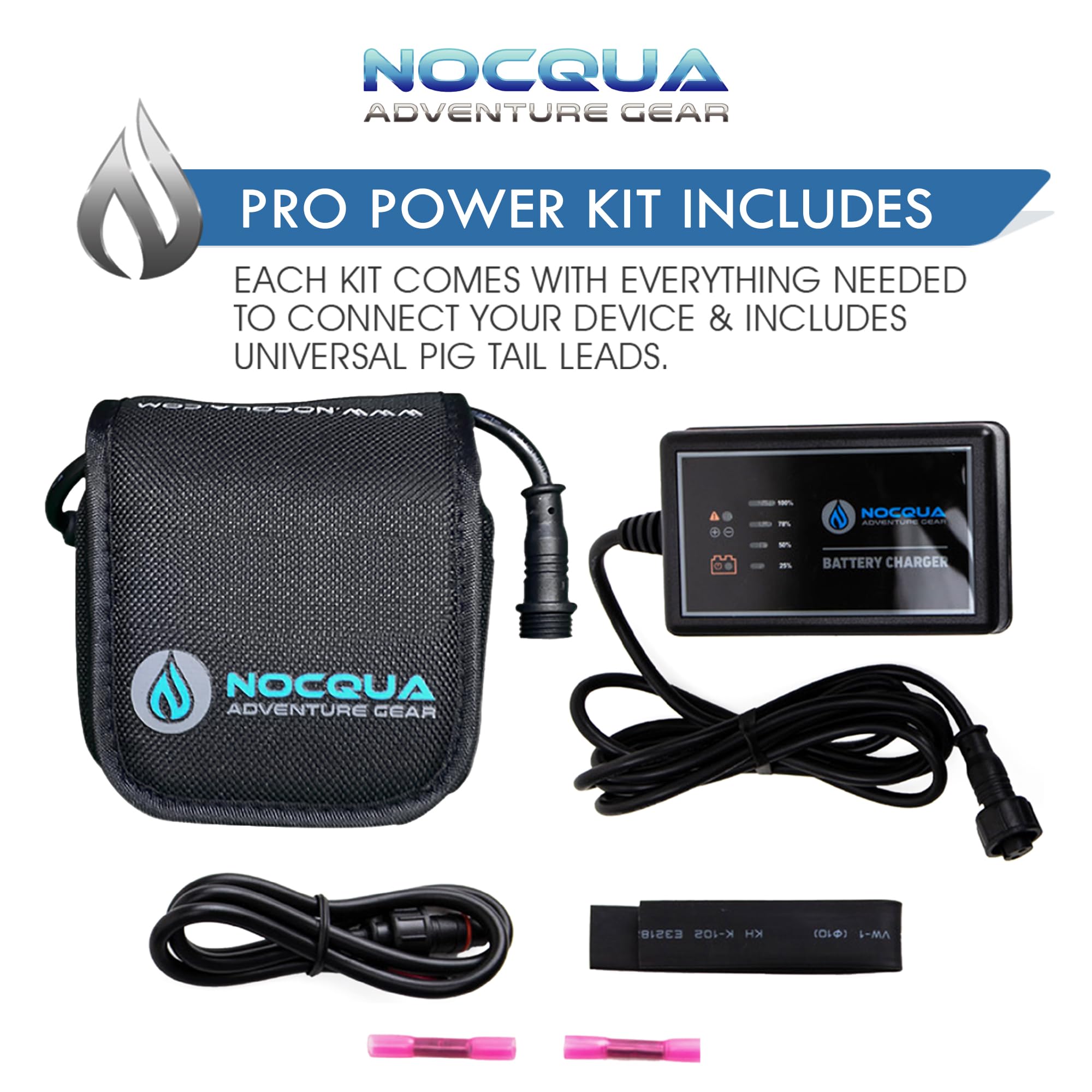Nocqua 4.4Ah Pro Power Kit For Outdoor And Water Sports Use - Rechargeable - Compatible With Gps, Depth Finders, Fish Finders, I