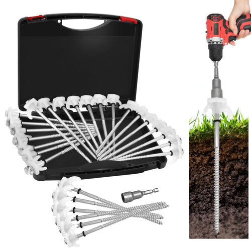30 Pack 8 Screw In Tent Stakes Heavy Duty- Ground Anchors Screw- Tent Pegs Camping Stakes- Hex Pegs Drillable Tent Stakes And He