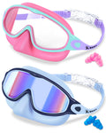 Keary Kids Swim Goggles with Nose Cover Swimming Goggles for Kids 6-14 8-12 Age 4-7 3-6 Toddler Boys Girl Youth Child Snorkel Ma