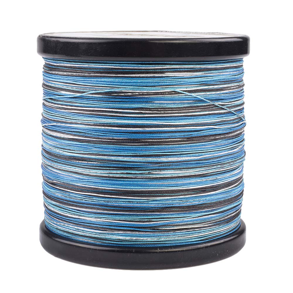 Hercules Braided Fishing Line 1500M 1640Yds 10Lbs-200Lbs Pe Superline 8 Strands (Blue Camo 60Lb/27.2Kg 0.40Mm)