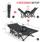 Atorpok Camping Cot For Adults With Cushion Comfortable, Tent Folding Cot For Sleeping, Lightweight Folding Bed With Carry Bag F