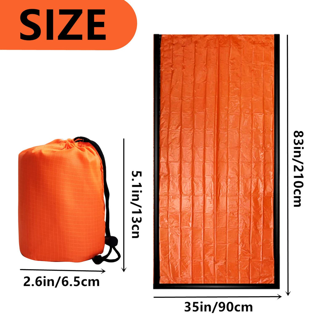 Goldhik 2 Pack Emergency Sleeping Bag, Mylar Emergency Blanket, Waterproof Lightweight Survival Shelter Blanket, Portable Surviv