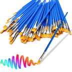 100 Pcs Flat Paint Brushes Set Kids Nylon Hair Acrylic Small Oil Watercolor Artist Painting Kits Bulk For Children
