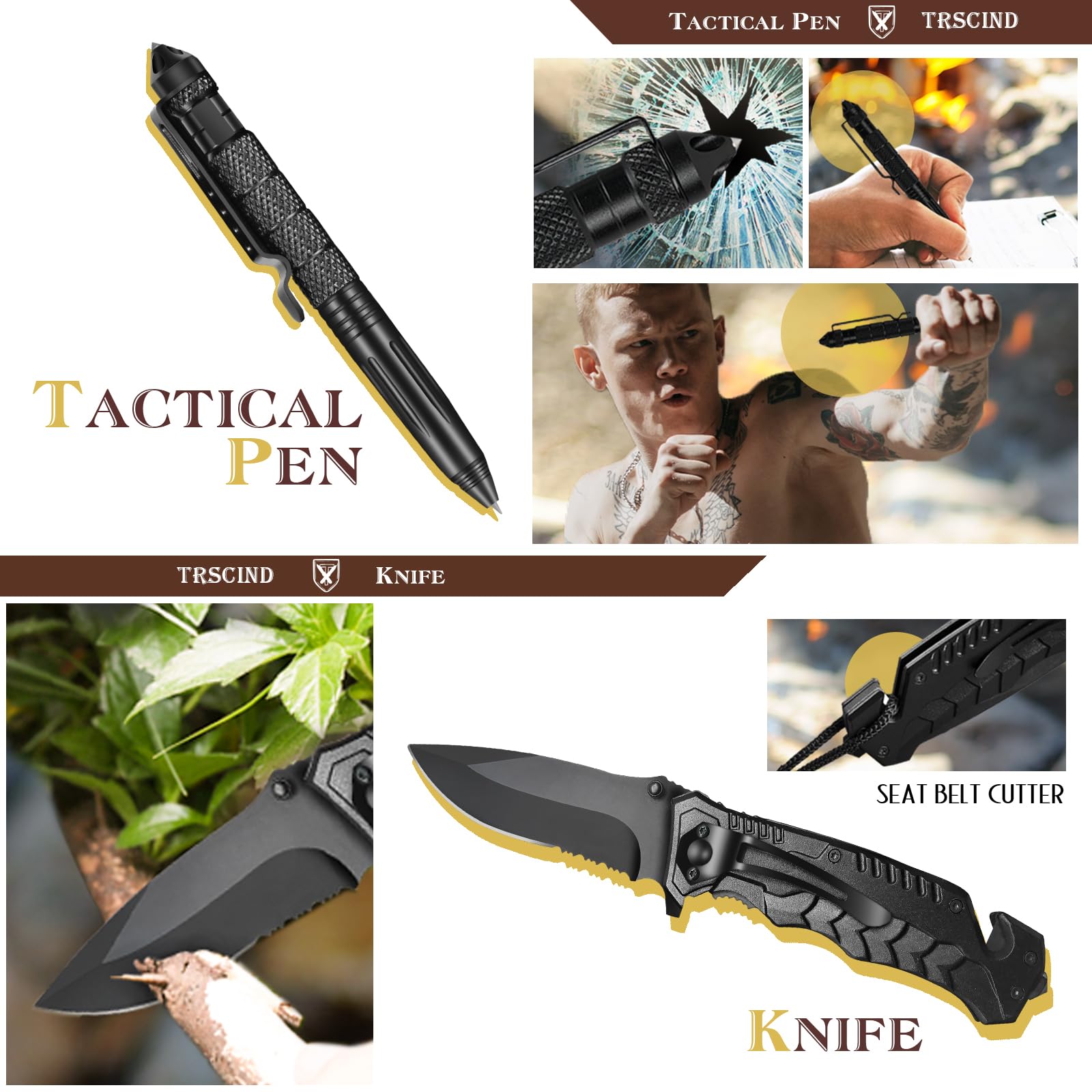 Survival Kit, Gifts For Men Husband Dad, Emergency Survival Gear And Equipment 14 In 1, Hunting Fishing Fathers Day Birthday Gif