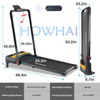 Howhai Treadmill With Auto Incline 9%, Walking Pad Treadmills For Home With 2.5Hp, Speed 7.6Mph Walking Pad With Handle Bar, Fol