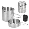 Lixada Camping Pot Stainless Steel Lightweight Kettle Bottle Cup Or Pot With Foldable Handle And Dual Use Cover For Camping Hiki