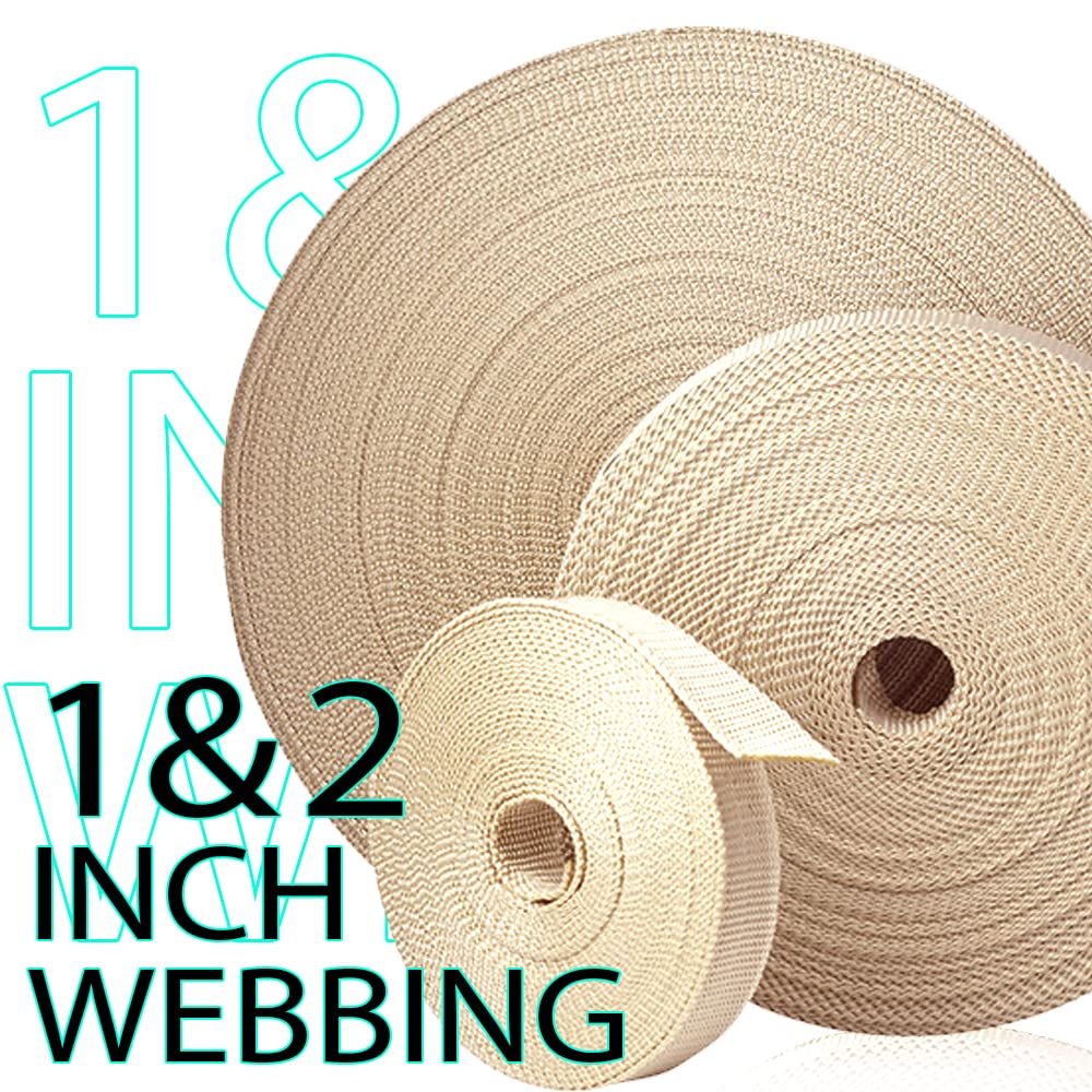 Teceum 1 Inch Webbing - Tan - 25 Yards - 1    Webbing For Climbing Outdoors Indoors Crafting Diy