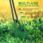 7Penn Spiral Ground Anchors - 8 Inch Green Tent Stakes Heavy Duty Ground Screw Anchor Twist Stakes, 4 Pack