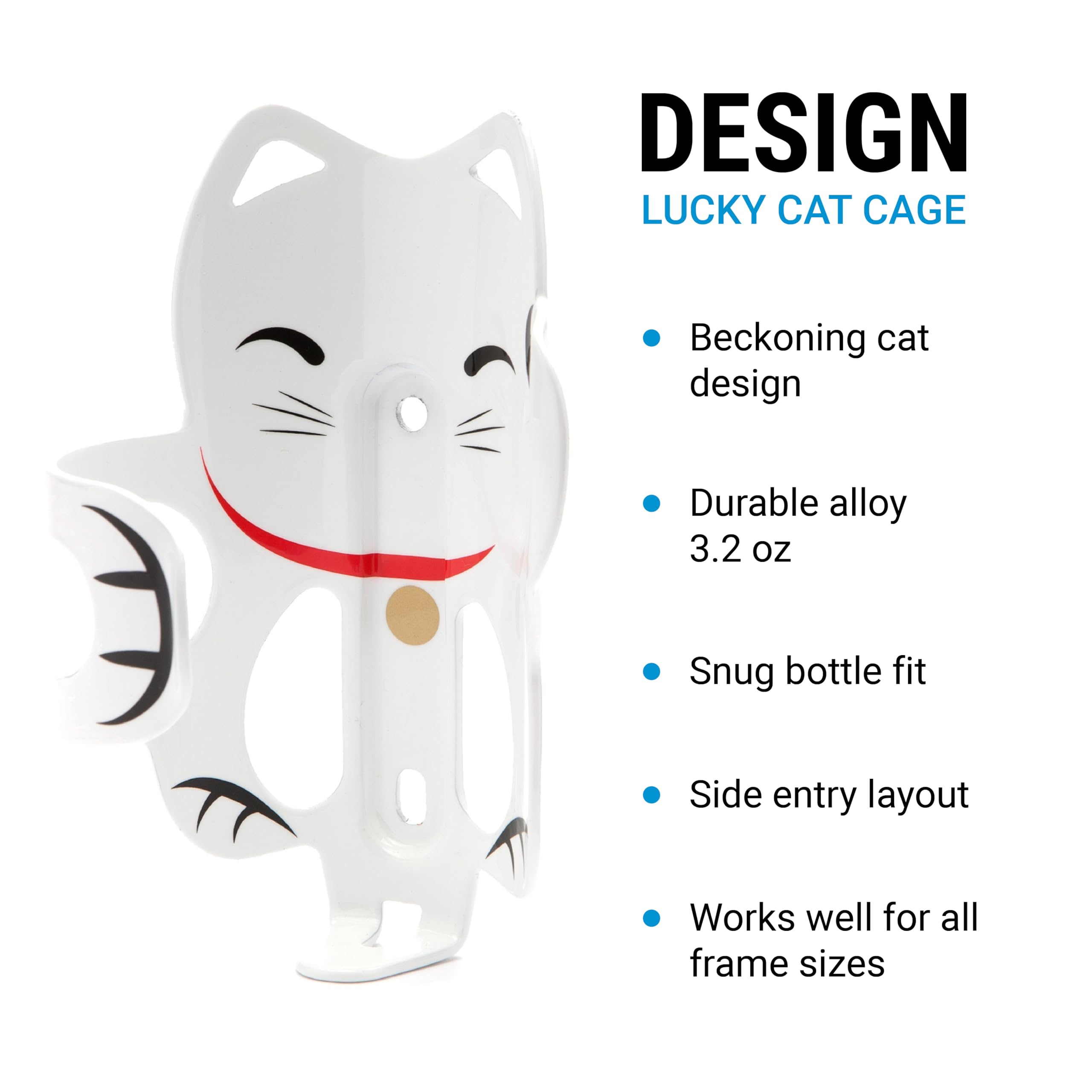 Portland Design Works  Lucky Cat Cage  Bicycle Water Bottle Cage, White