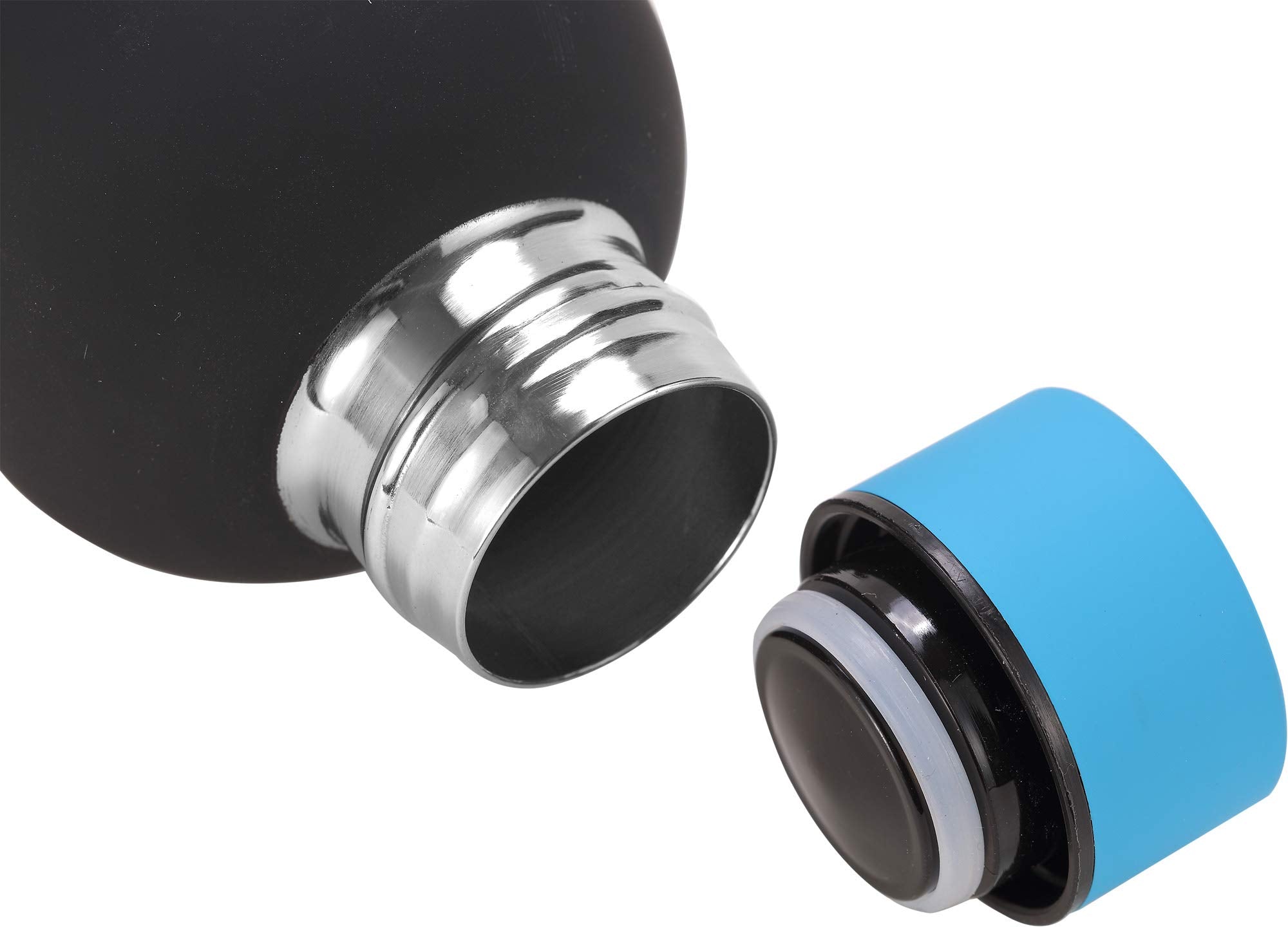 Cressi Rubber Coated Thermal Flask, Black/Blue, 500 Ml