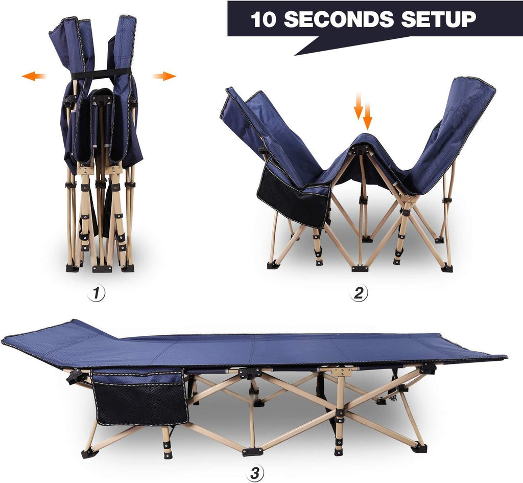 Redcamp Folding Camping Cot For Adults 500Lbs, Heavy Duty Wide Sleeping Cots With Carry Bag Portable For Camp Office Use, Grey 7