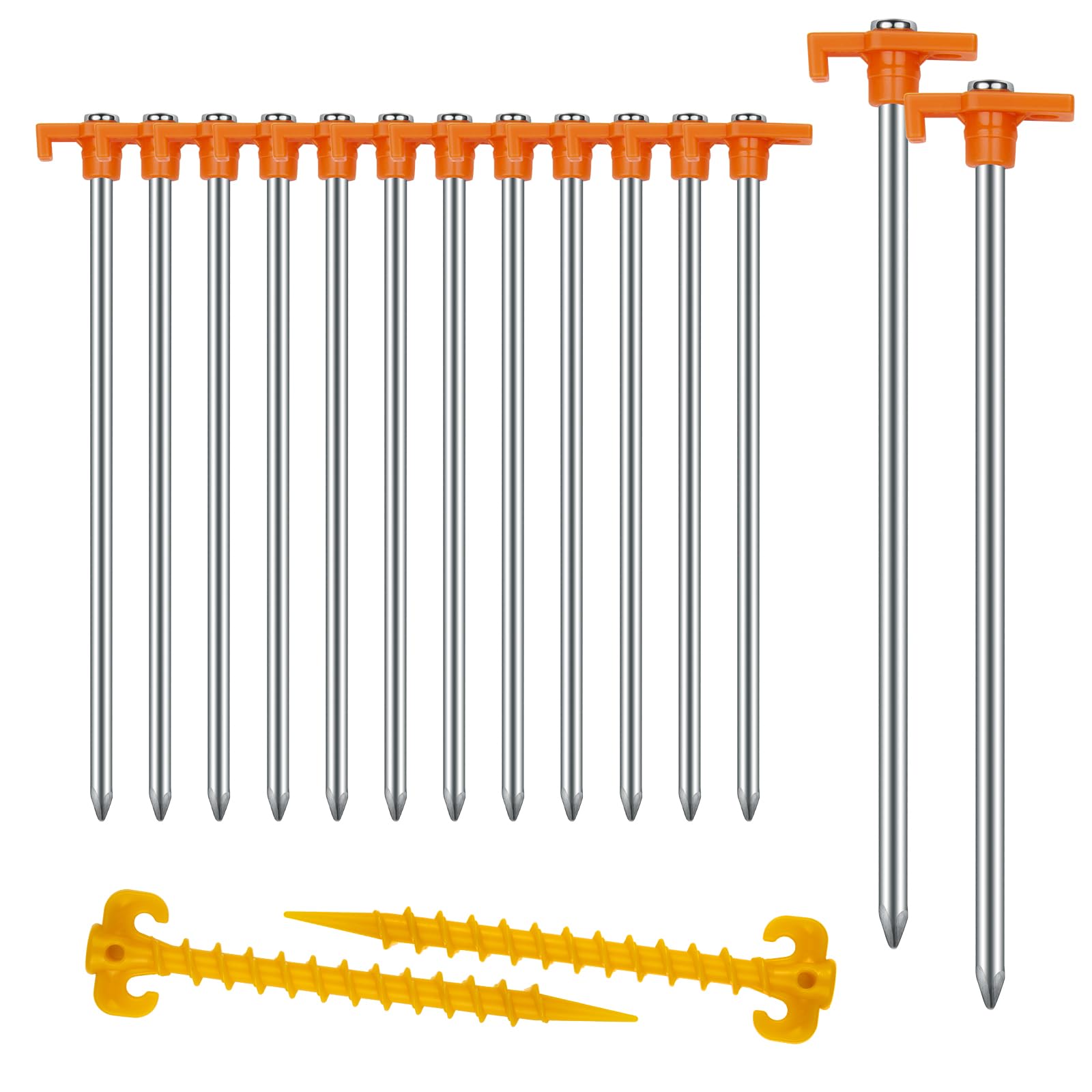 Tent Stakes Heavy Duty Camping Stakes,Avoforest 7.1/9.8Inch Non-Rust Metal Tent Pegs Ground Stakes Tent Spikes Camping,Garden,Hi