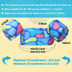Double Couple Toddler Swim Vest With Sleeves Cartoon Adjustable Strap Swimming Jacket Pool Floaties For Kids 20-50 Pounds Boys A