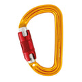 Petzl SMD Carabiner - Versatile, Lightweight, Compact, D-Shaped Locking Carabiner for Rock and Ice Climbing - Twist-Lock - Yell