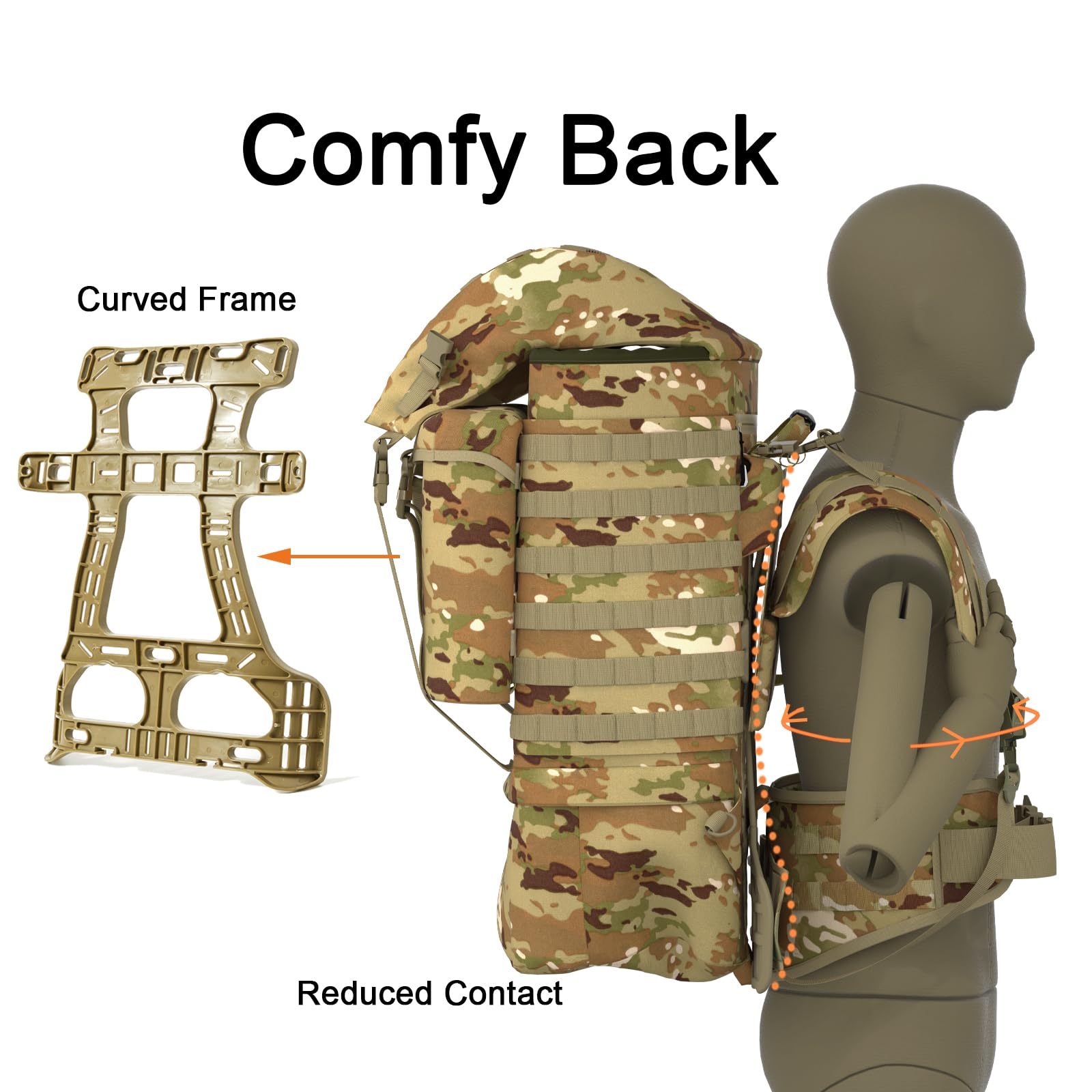 Mt Filbe 100L+ Modular Tactical Backpack System - Military Rucksack With External Abs Frame Multi-Mission Molle Gear For Trekkin