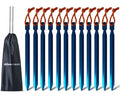 12 Pack Tent Stakes, 7075 Ground Metal Camping Aluminum Tent Pegs, Lightweight Stakes Heavy Duty Spikes Camping Accessories, Blu