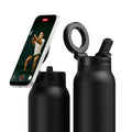 Ringo PRO Water Bottle with Magnetic Phone Mount & Sip Straw Lid - Insulated Stainless Steel Bottle for Workouts, Content Creati