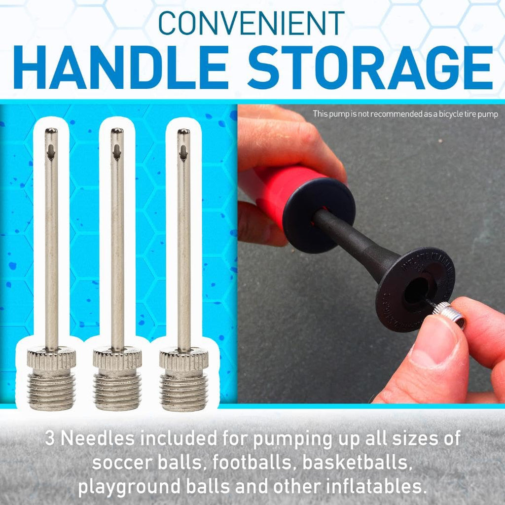 Franklin Sports Ball Pump Kit -7.4'' - Perfect For Basketballs, Soccer Balls And More - Complete Hand Pump Kit With Needles, Fle