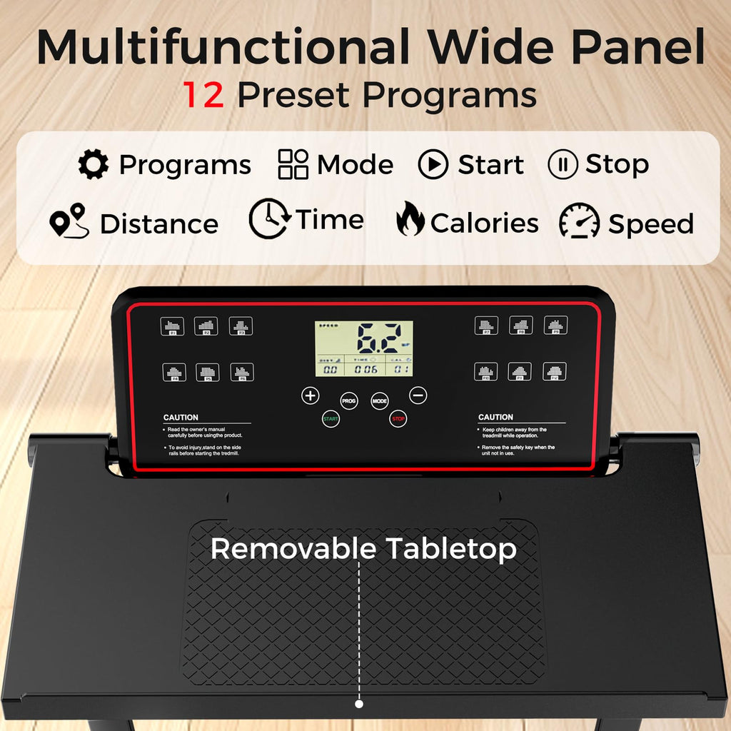 Portable Treadmills For Home, Compact Treadmill With Handles, 3.0Hp Walking Pad Treadmill With Removable Desk Workstation, Runni
