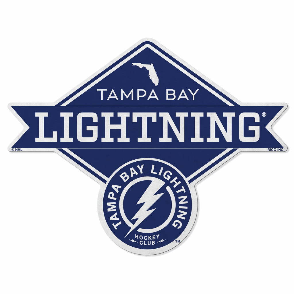 Rico Industries Nhl Tampa Bay Lightning Diamond Shape Cut Pennant - Home And Living Room D  Cor - Soft Felt Ez To Hang
