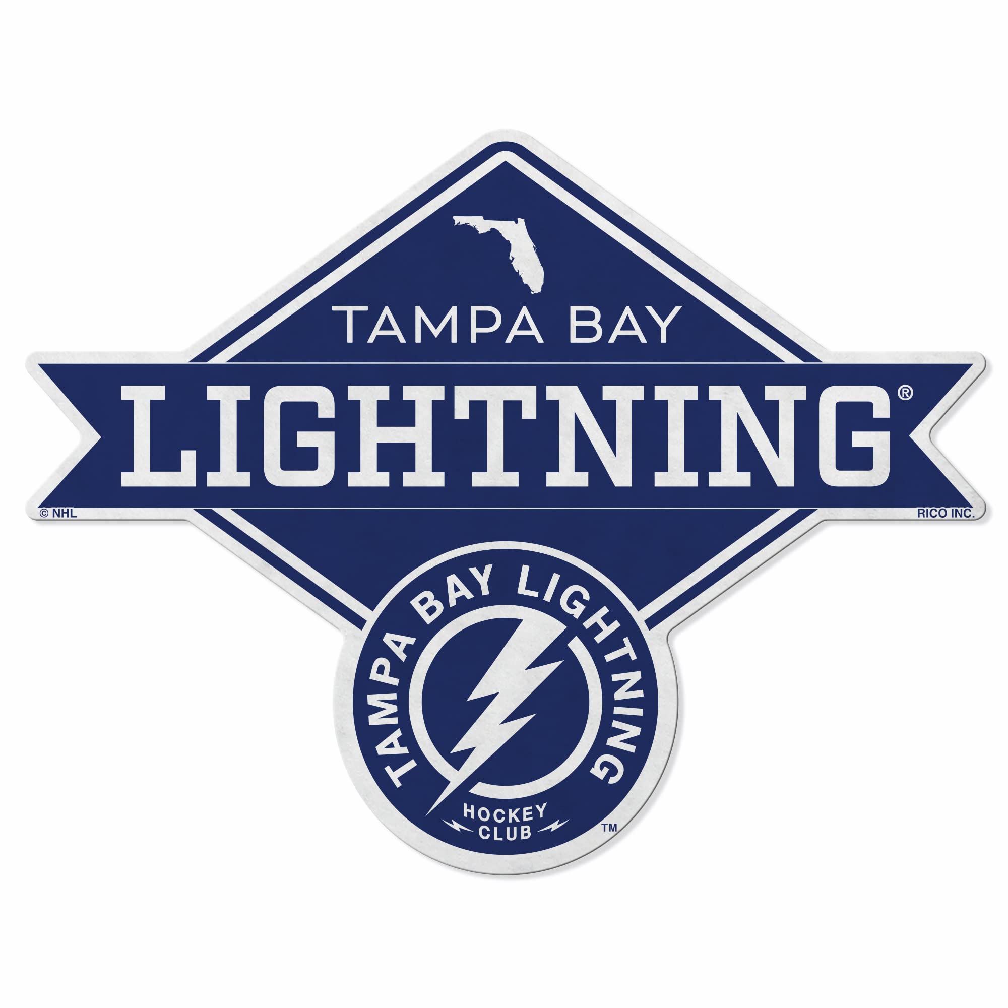 Rico Industries Nhl Tampa Bay Lightning Diamond Shape Cut Pennant - Home And Living Room D  Cor - Soft Felt Ez To Hang