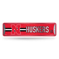 Rico Industries NCAA Nebraska Cornhuskers Metal Street Sign Metal Street Sign 4 x 15 Home D  cor - Bedroom - Office - Man Cave
