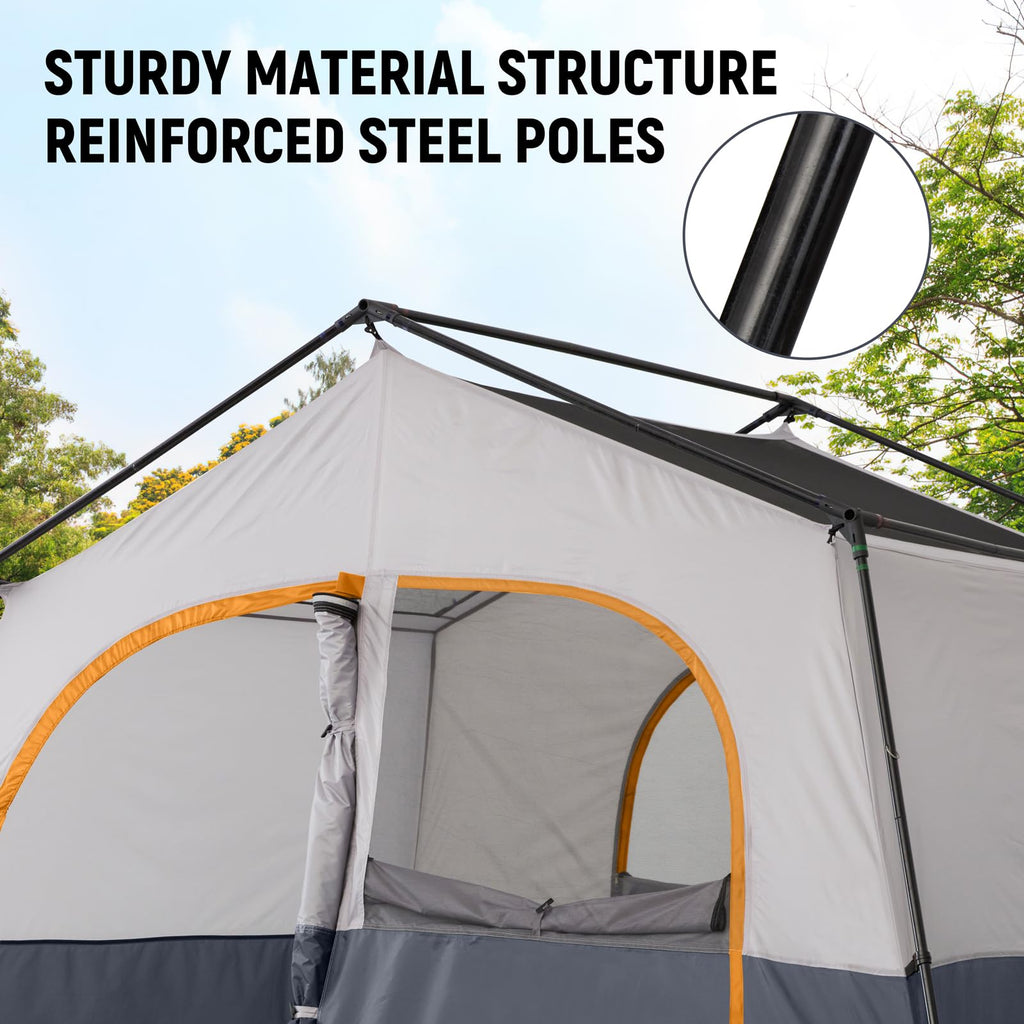 Hikergarden 8 Person Camping Tent - Portable Family Cabin Tent For Camp, Windproof Fabric Camp Tent Outdoor For Hiking, Backpack