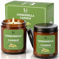 UGBEM Citronella Candles Outdoor, Natural Soy Wax Outdoor Candles for Patio Backyard Garden Camping, Citronella Essential Oil Bl