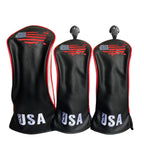 Golf Club Covers - 3 Pack Golf Club Head Covers For Driver And Woods - Usa Flag Driver Headcover 3 Wood Headcover Fairway Wood C
