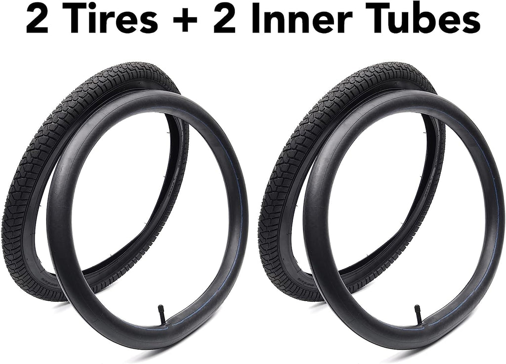 (Combo Set-2) Calpalmy 16'' X 1.75/1.95'' Kids Bike Replacement Tires And Inner Tubes Set - 2 Tires And 2 Inner Tubes Compatible