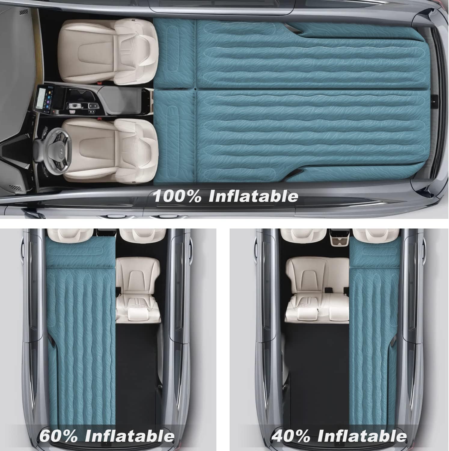Umbrauto Car Air Mattress For Full Size Suv, Upgraded Flocked Surface/Durable 210T Bottom Van Camping Bed, Quick Inflation W/Ele