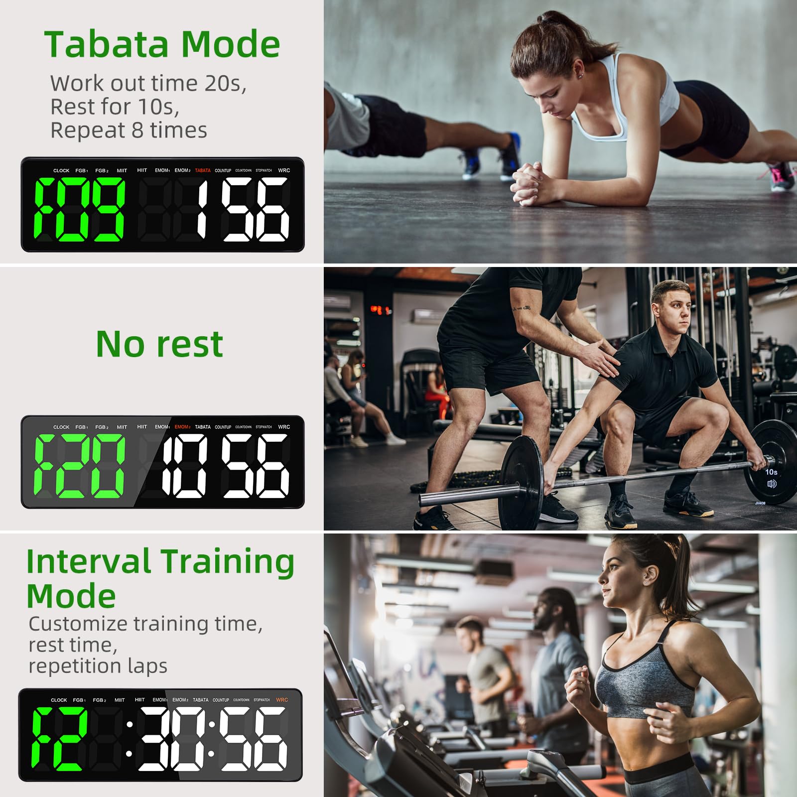 Anexer 16.5 Large Led Timer With Remote Control - Multifunction Countdown Clock For Gym, Hiit, Mma Training, Wall/Desktop Mount,