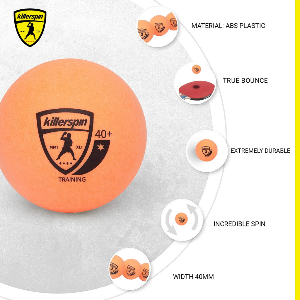 Killerspin Training 1 Star Balls 40+ (Orange) - 25 Pack Table Tennis Balls  High-Performance 40+ Abs Training Balls  Ultimate Du