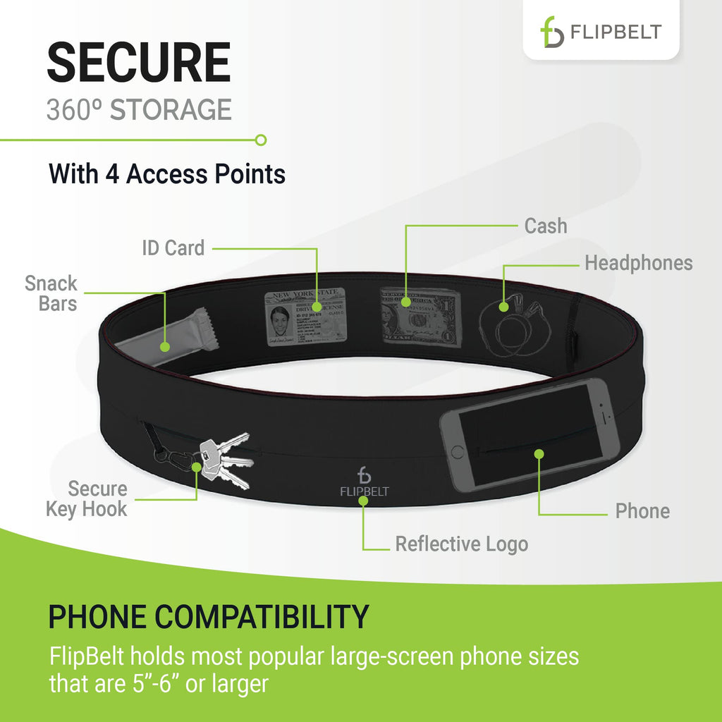 Flipbelt Fb0114-Blk-Xl1, Black, Extra Large