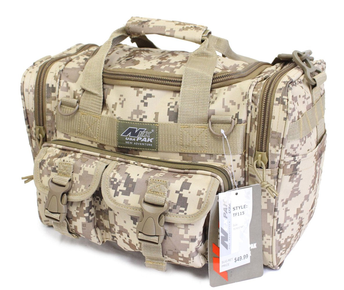 Nexpak 15 Tactical Duffle Military Molle Gear Shoulder Strap Range Bag TF115 DMTAN Digital Camo TAN